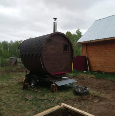 Монтаж бани-бочки №413 от 23.04.2021 в Азнакаево